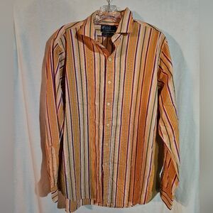 Polo By Ralph Lauren Estate Sport Multi-Colored Striped Button Down Size Medium